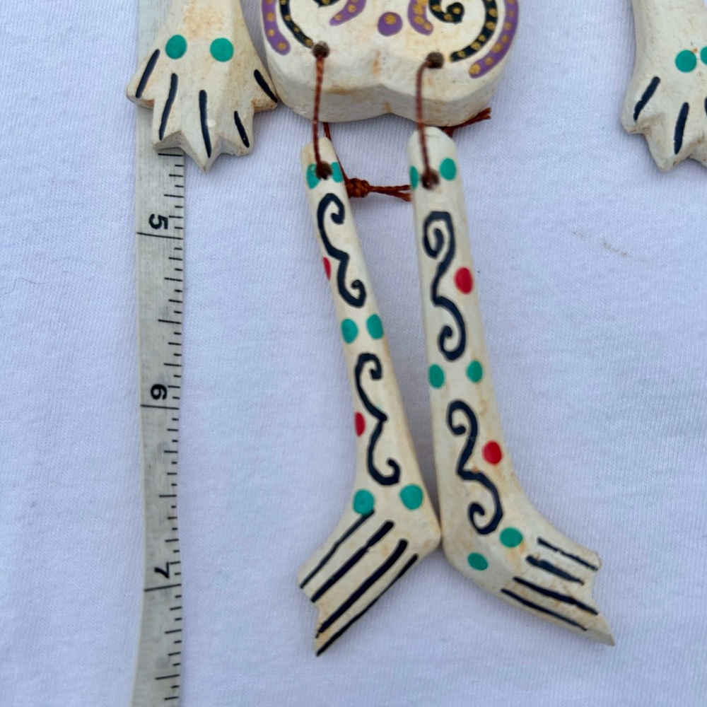 Christmas Ornament World Market White Wood Day of the Dead skeleton Ornament New - Picture 6 of 7